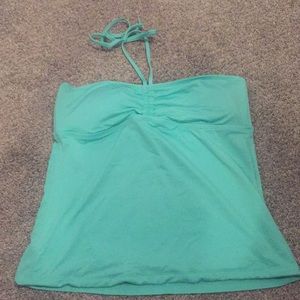Teal swim suit halter top
